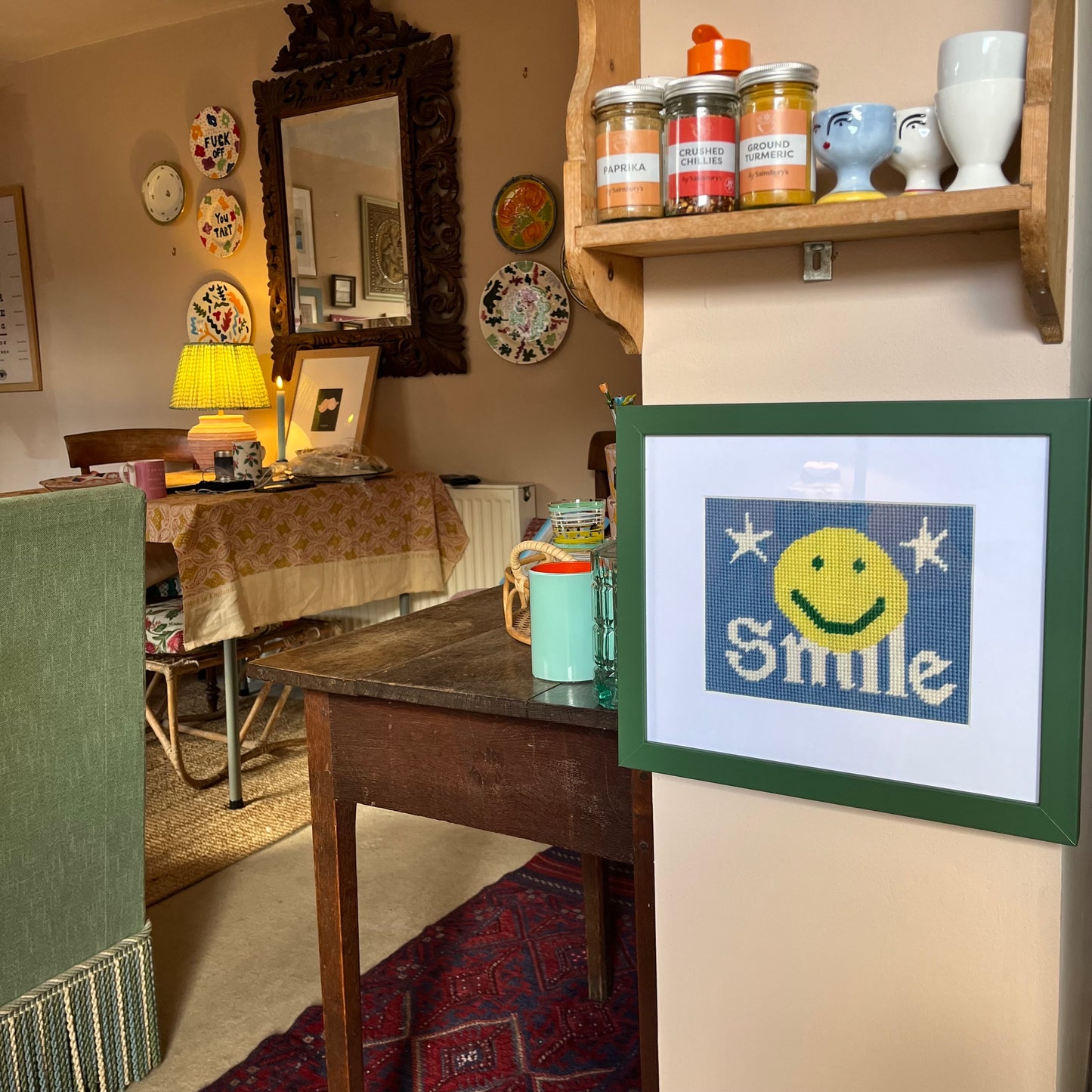 ‘Smile’ framed tapestry